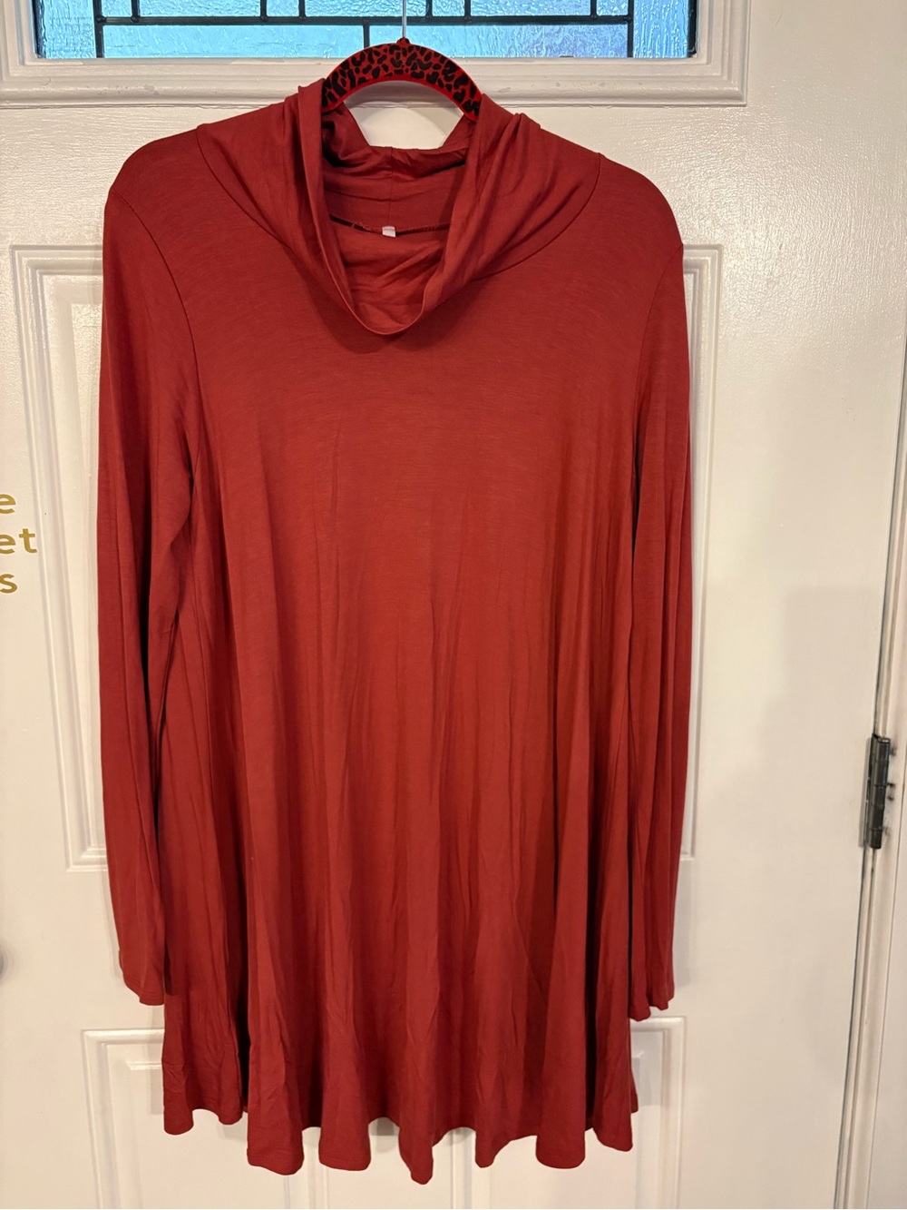 Azules Long Sleeve Swing Dress in Terracotta